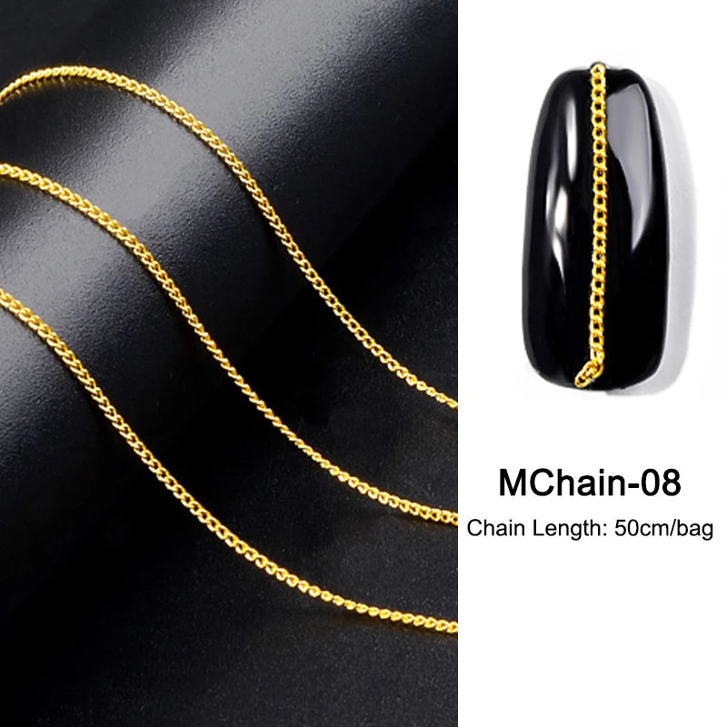 MagiBling Rhinestone Nail Chain — Shiny 3D Crystal Charms for DIY Manicure