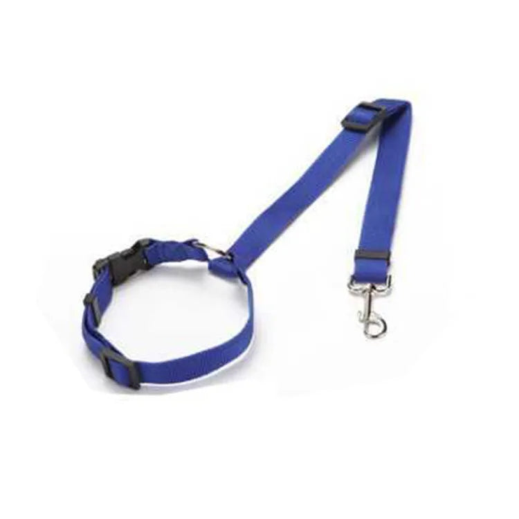 Two-in-One Pet Car Seat Belt — Adjustable Nylon Leash & Safety Tether