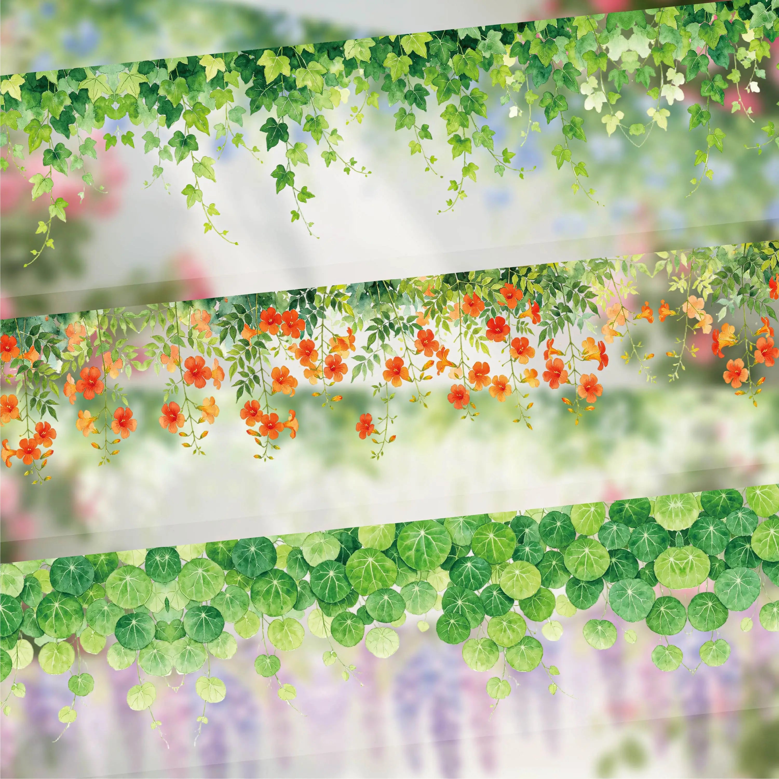 Decorative Plant Vine PET Tape — Botanical Design for Scrapbooking & DIY