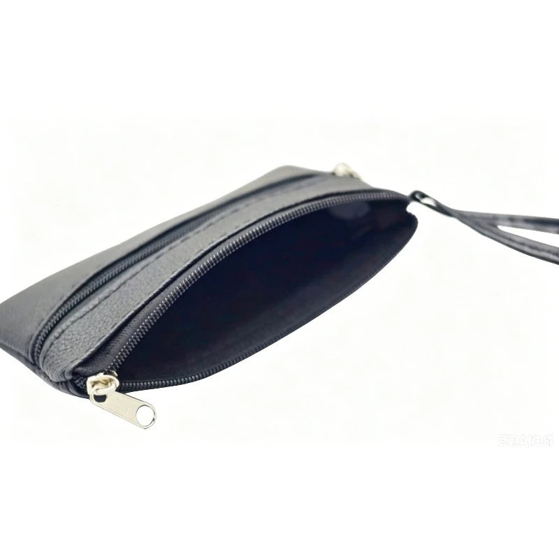 Compact Leatherette Coin Purse — Small Zippered Wallet for Change and Keys