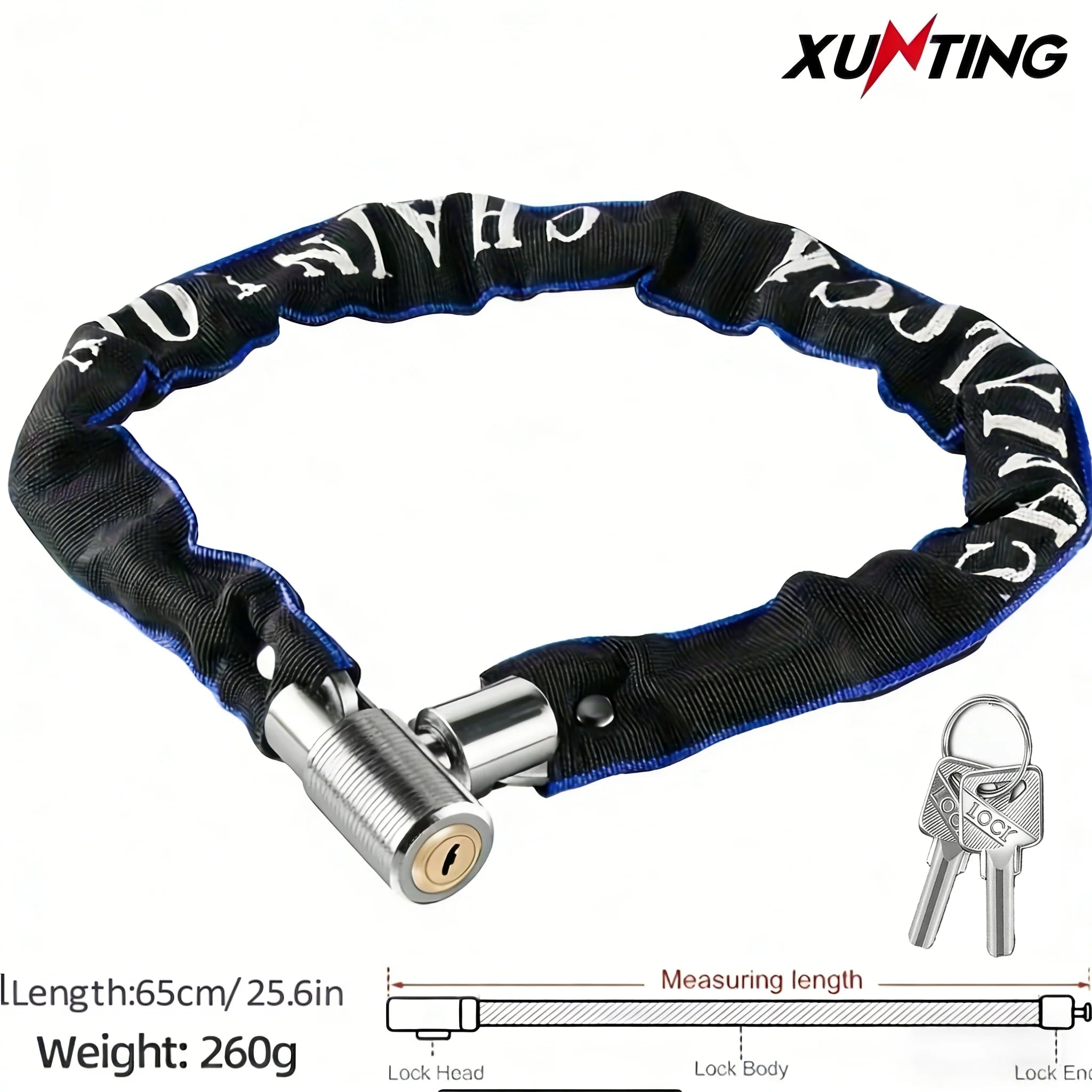 Portable Bike Chain Lock — Lightweight Zinc Alloy Security for Cycling