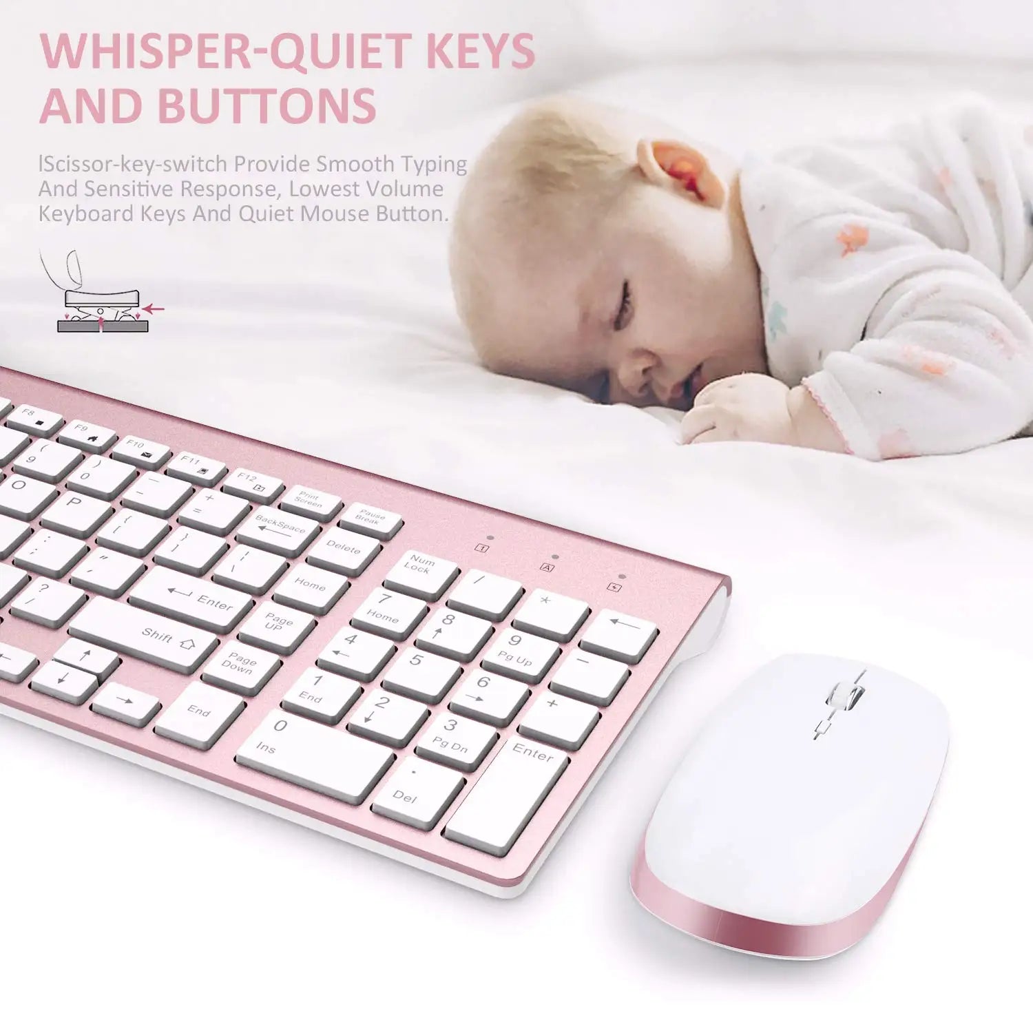 MOFii Ergonomic Wireless Keyboard and Mouse Combo — Silent 2.4G Desktop Set