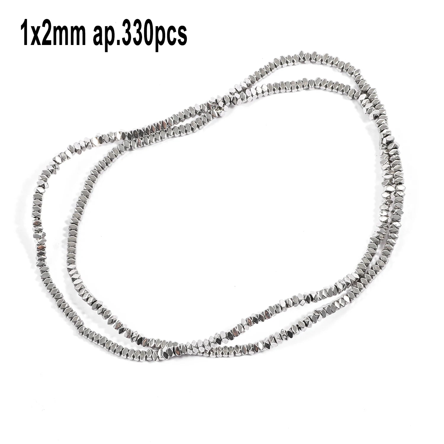 Rhodium Plated Hematite Beads — Geometric Jewelry Making Charms