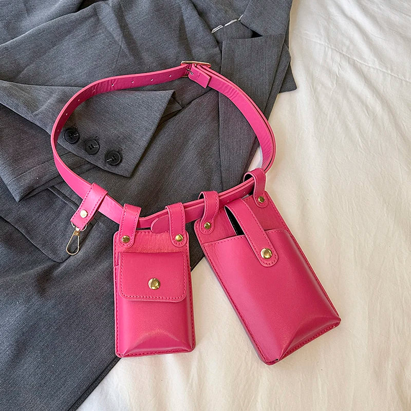LXHYSJ Women's Leather Fanny Pack — Stylish Multi-Pocket Waist Bag