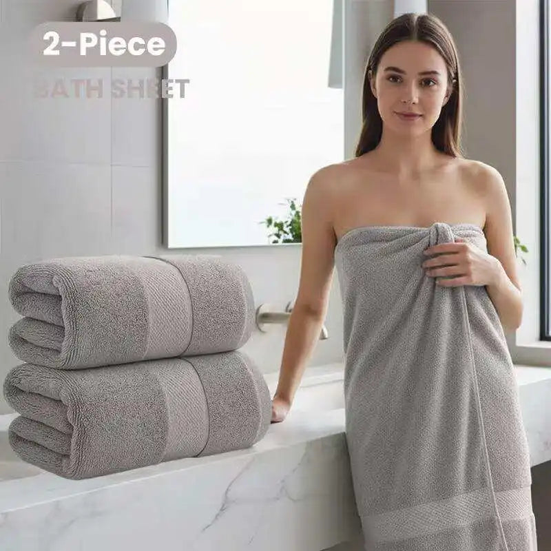 Oversized Cotton Bath Towel Set — Extra Large Absorbent Bath Sheets