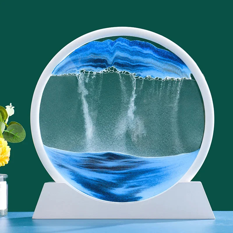 3D Moving Sand Art Picture — Decorative Glass Sandscape Hourglass