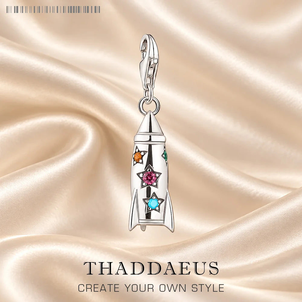 Thaddaeus Rocket Pendant — 925 Sterling Silver Colorful Zircon Charm