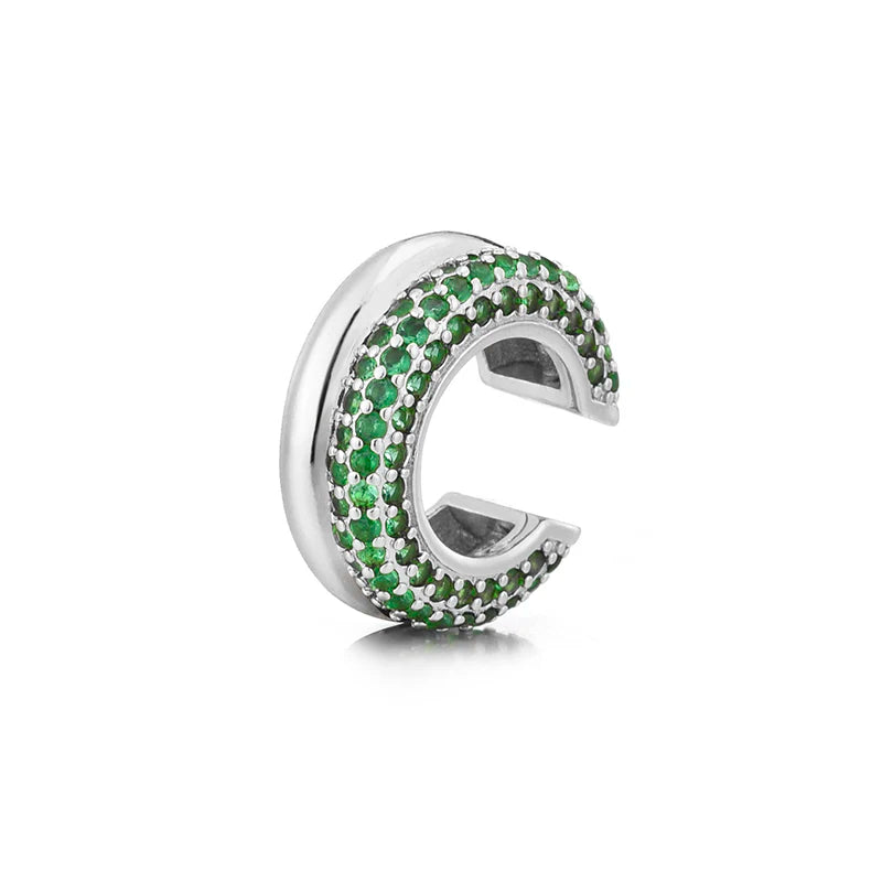 LOVBEAFAS Double Layer C-Shape Ear Cuff — Geometric Zircon Clip-On Earrings