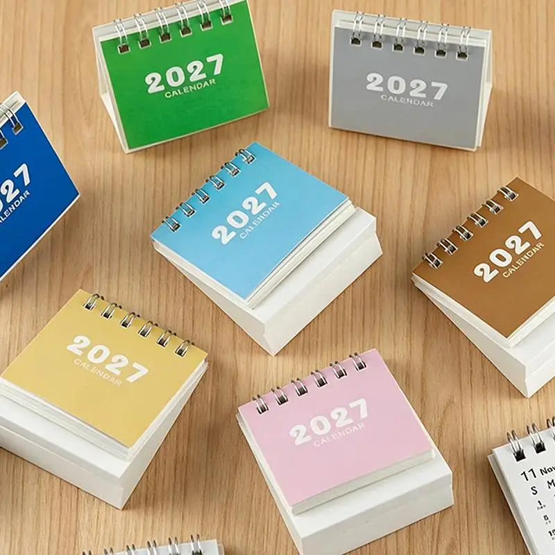 eelhoe 2027 Mini Desk Calendar — Portable Daily Planner for Home and Office