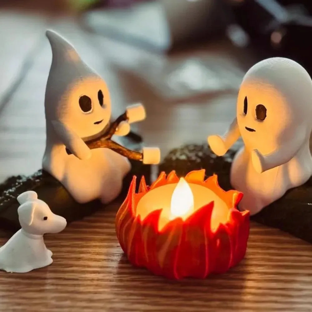Halloween Ghost Campfire Decor — Spooky Outdoor Party Ornament Set