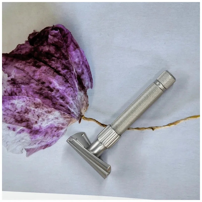 Adjustable Slant Safety Razor — Matte Stainless Steel Shaving Tool