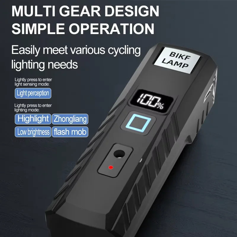 USB Rechargeable Bike Light — Auto Sensing LED Headlight for Night Riding