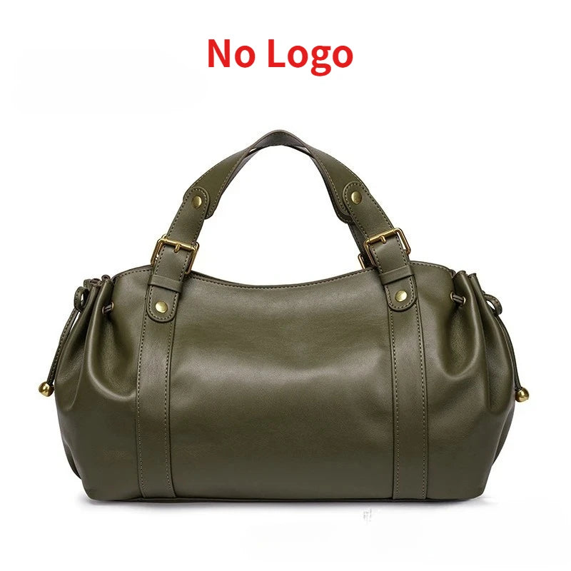 Women's Elegant Boston Style Crossbody Bag — Versatile Work Handbag