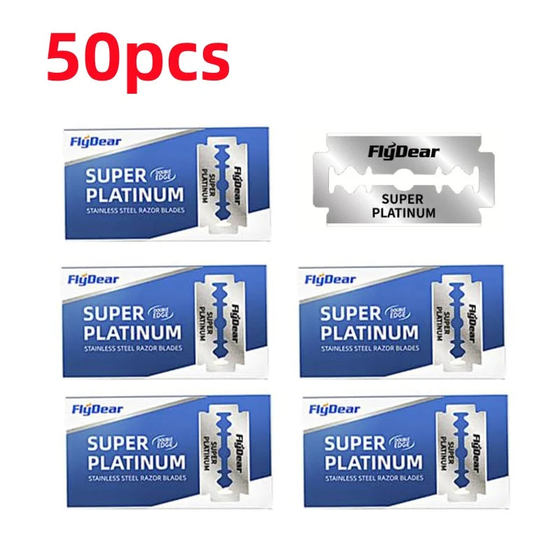 Classic Retro Double Edge Razor Blades — Professional Stainless Steel Shaving Refills