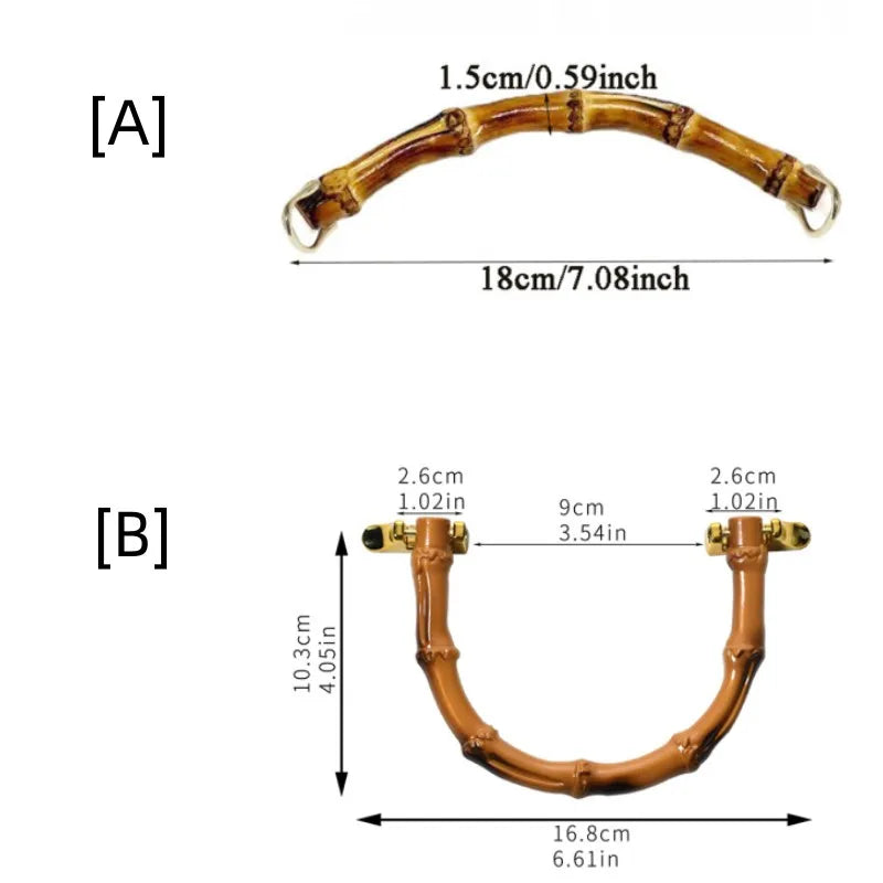 Bamboo Bag Handle — Stylish Wooden Replacement for DIY Purses and Totes