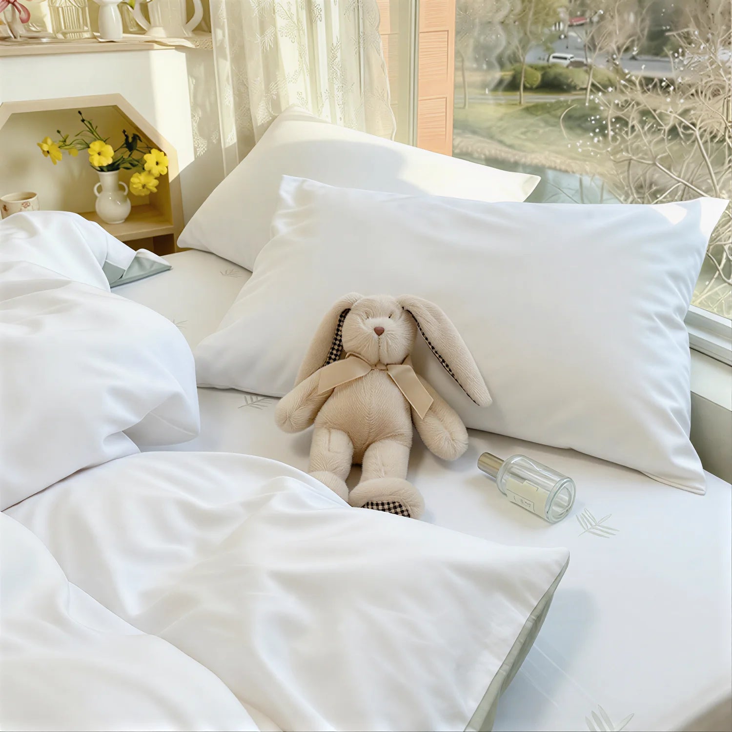 Ultra Soft Solid Color Bedding Set — Breathable Duvet Cover & Pillowcase Kit