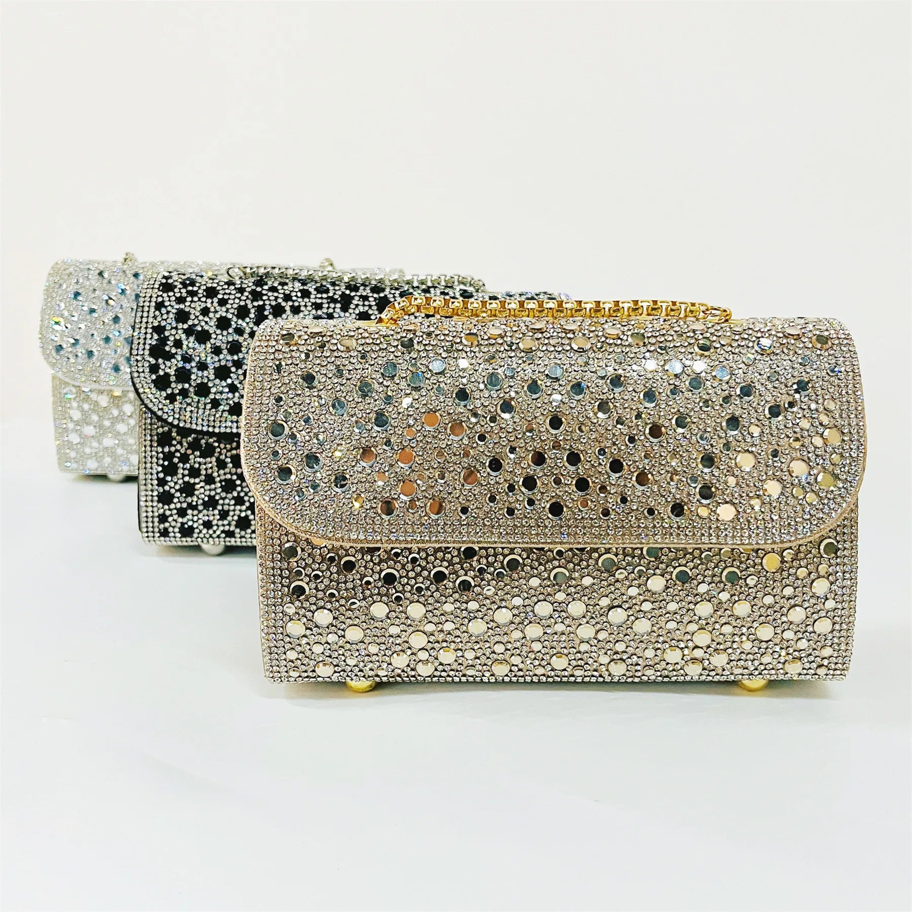 Rhinestone Evening Clutch Bag — Sparkling Crystal Handbag for Weddings