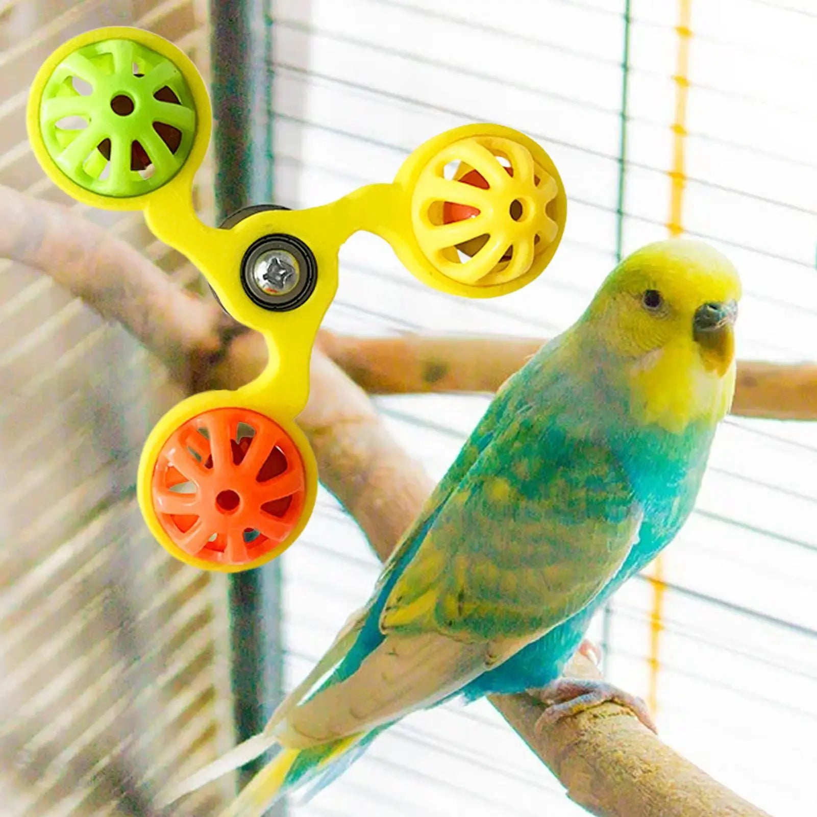 Interactive Rotating Windmill Bird Toy — Enrichment & Chewing Accessory