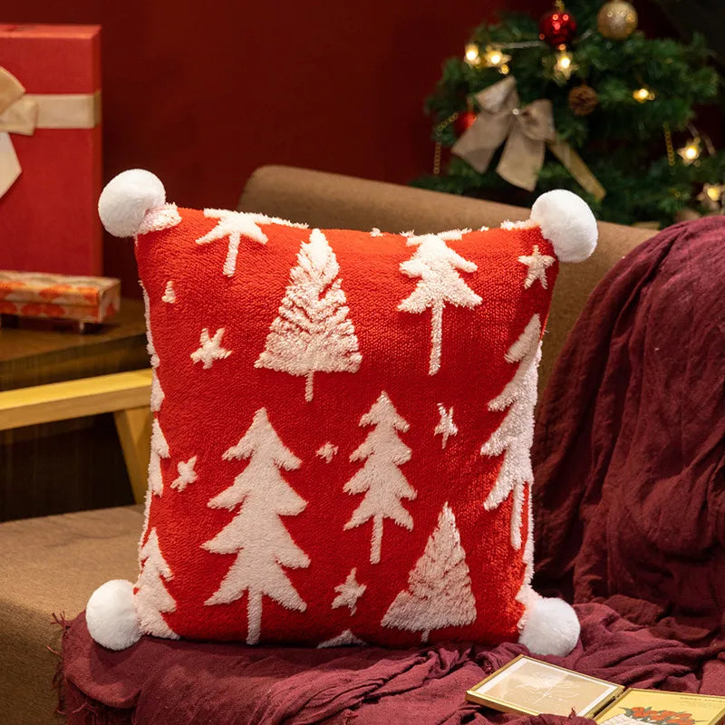 MIAOOWA Christmas Tree Plush Pillow — Soft Festive Throw Cushion for Holiday Decor