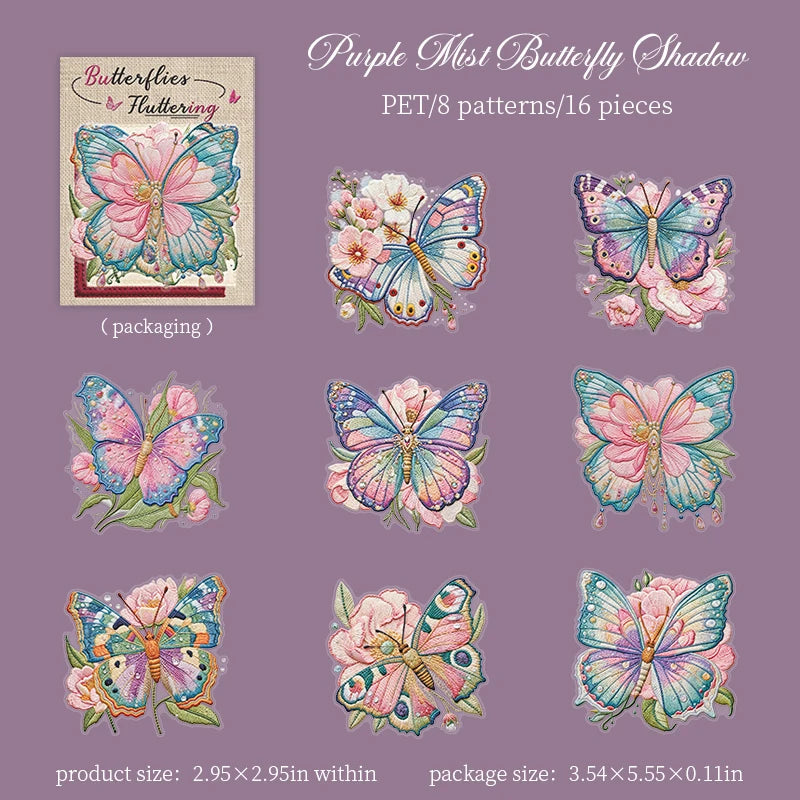 Butterfly PET Stickers — Creative Scrapbook & Junk Journal Decor