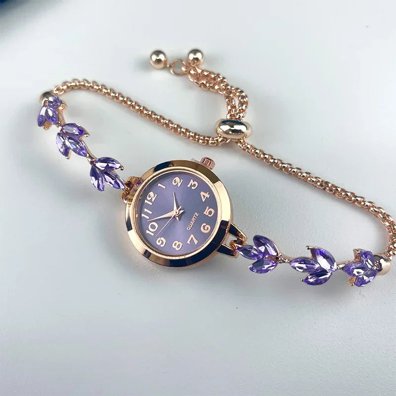 Elegant Women's Rhinestone Bracelet Watch — Luxury Quartz Timepiece