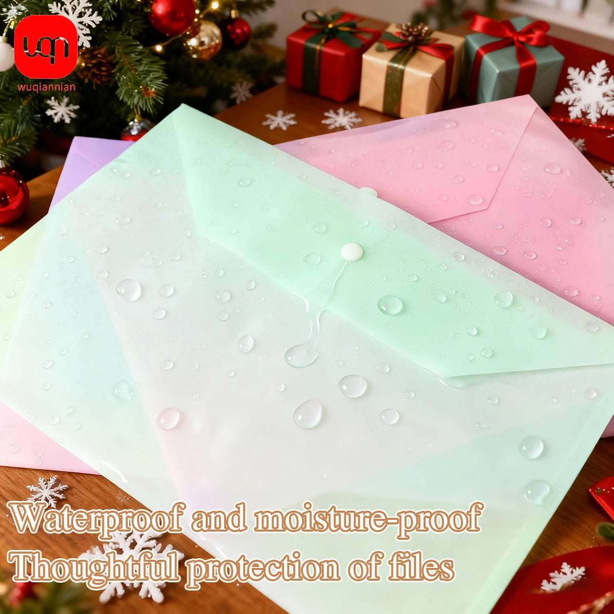A4 Plastic Document Folders — Clear Envelopes with Snap Closure, 50 Pack