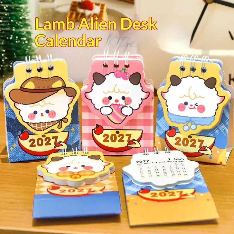 eelhoe 2027 Sheep Shaped Desk Calendar — Cute Mini Desktop Planner