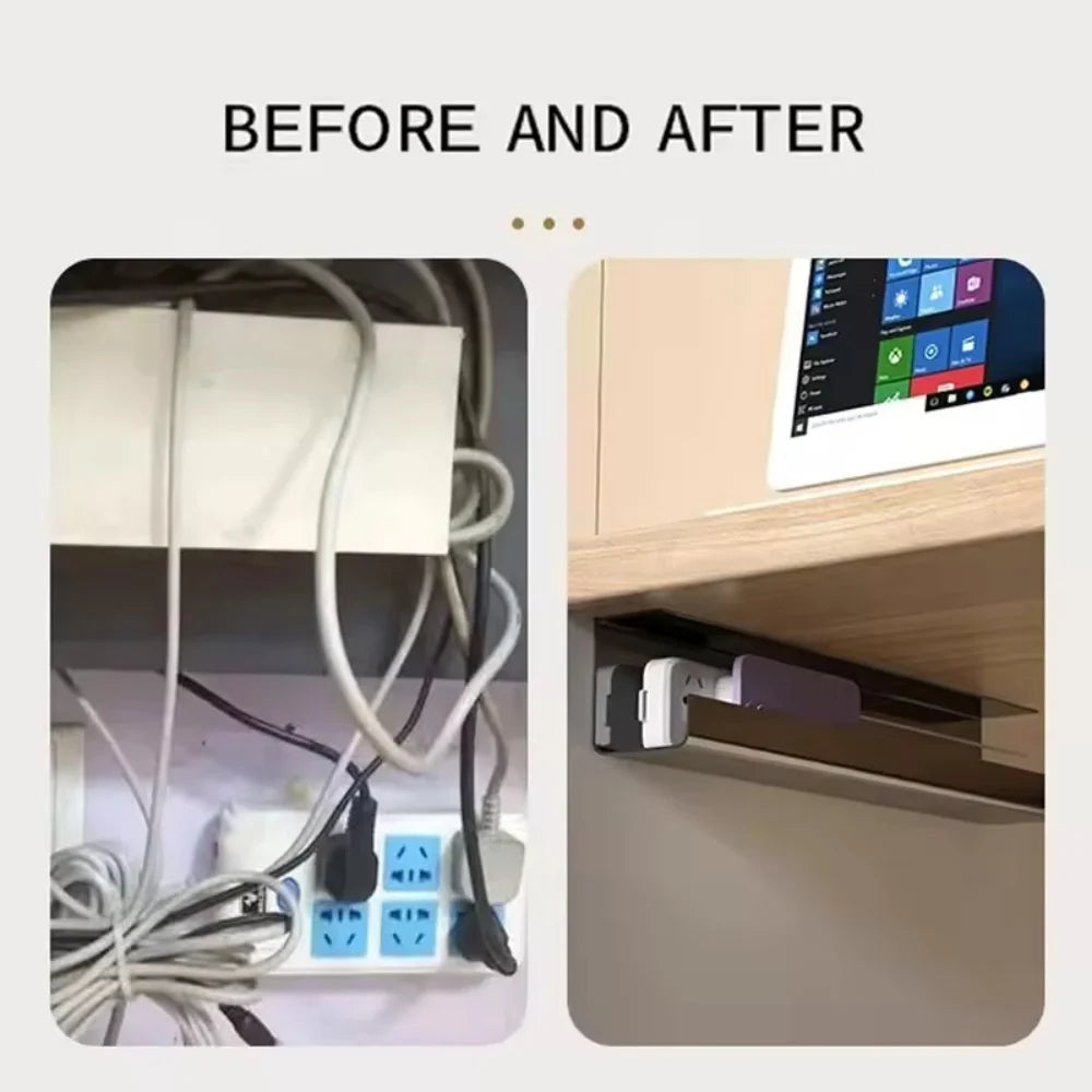 Under Desk Cable Management Tray — No-Drill Wire Organizer for Workspace