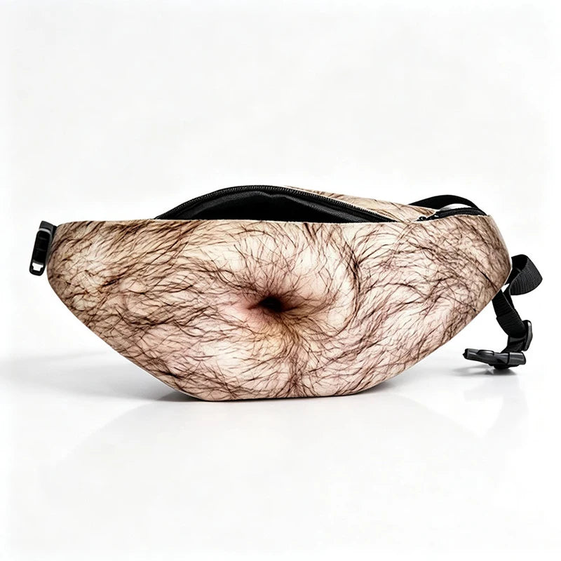 Funny Novelty Fake Belly Waist Pack — Humorous Simulation Dad Bod Gag Gift