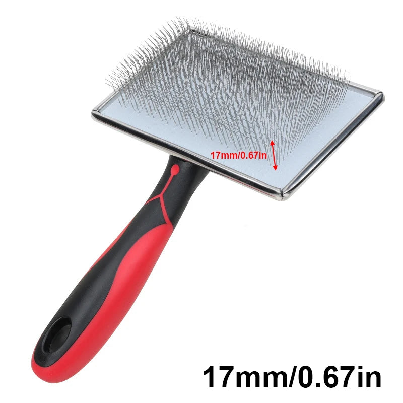 Pet Grooming Needle Comb — Stainless Steel Fur Trimming Tool