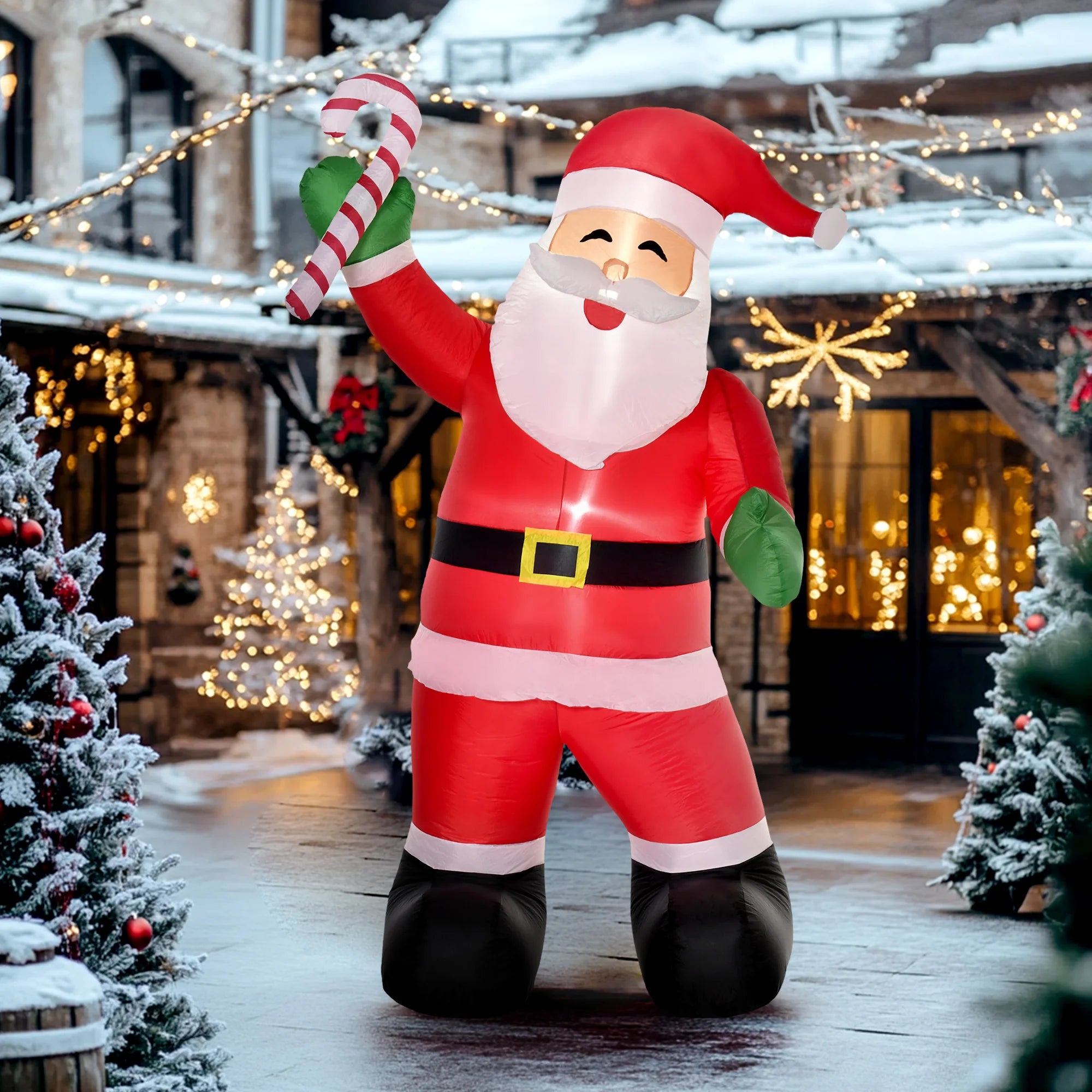 HOMCOM 8' Inflatable Santa Claus — Festive Outdoor Holiday Decor with LED Lights