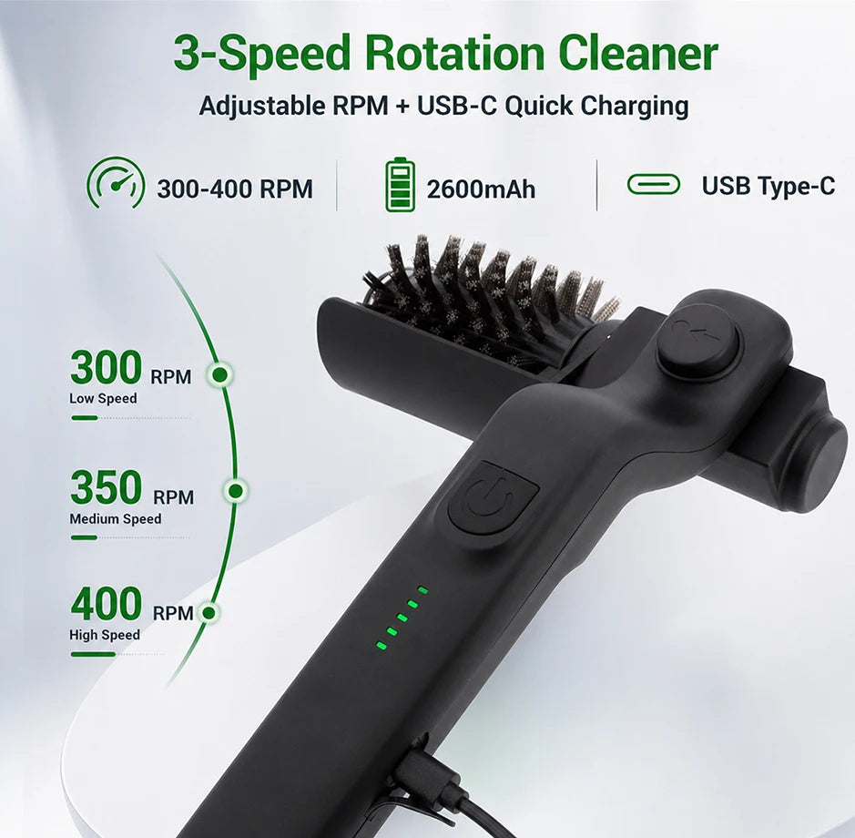 Electric Grill Brush — High Torque BBQ Cleaner with 3-Speed Modes