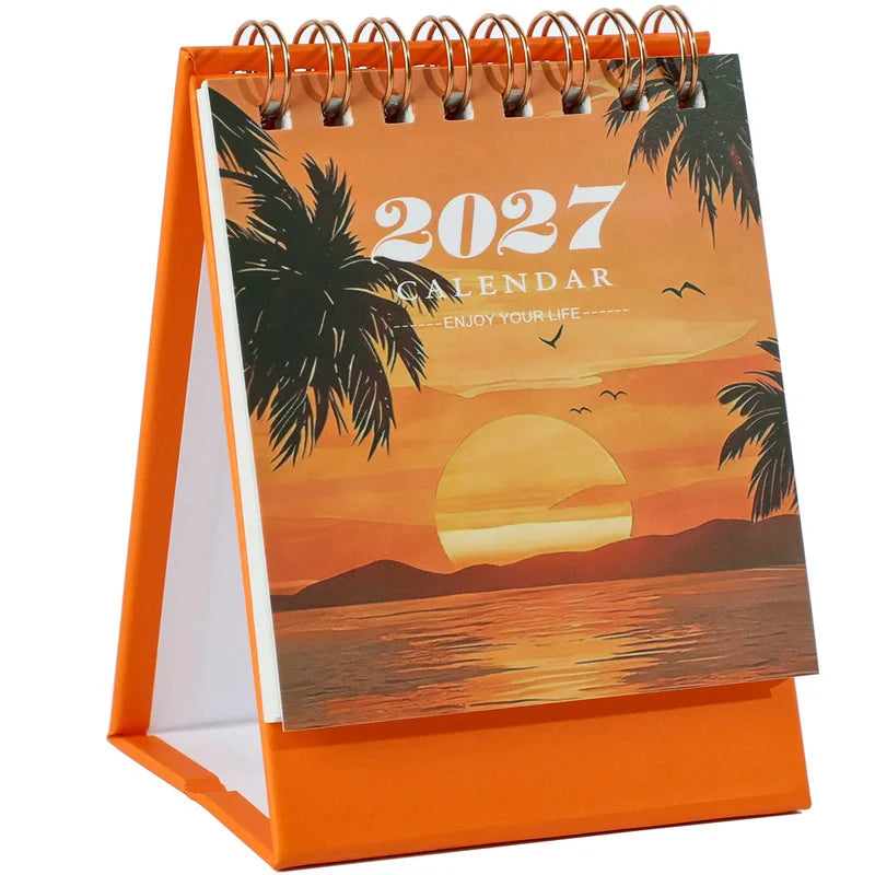 Flourishing Flowers Mini Desk Calendar — 18-Month Planner & Desktop Decor