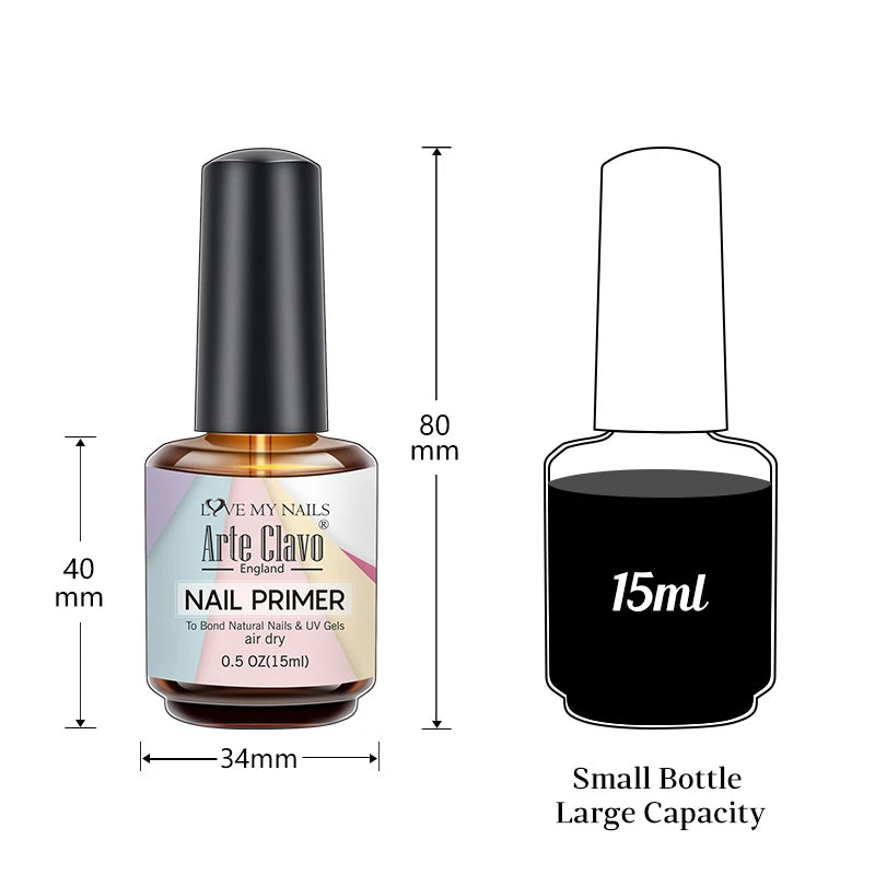 Arte Clavo Nail Prep Primer — Fast Air Dry Base Coat for Natural Nails