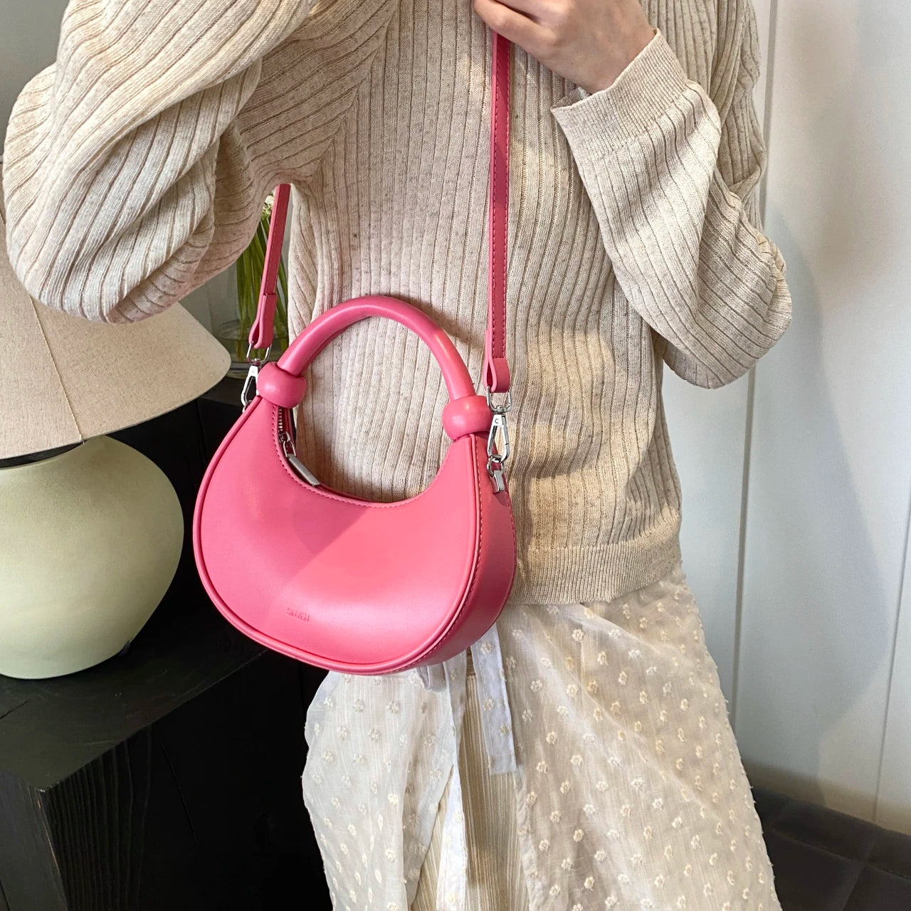 Half Moon Hobo Bag — Soft Leather Shoulder Bag & Crossbody Purse