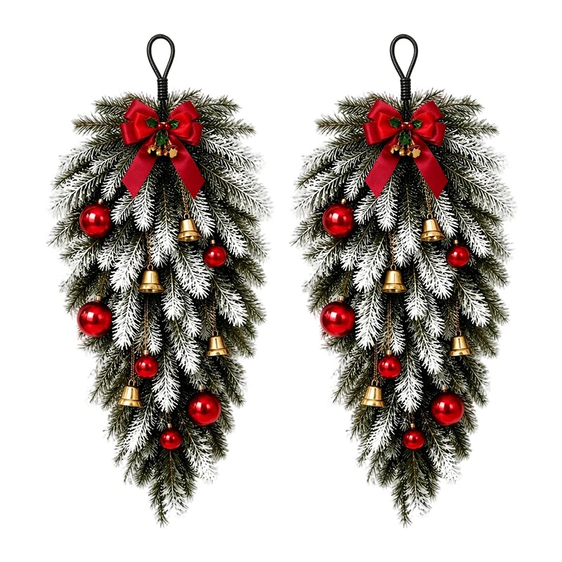 Artificial Pine Cone Wreath — Decorative Rattan Wall Hanging for Holiday Decor