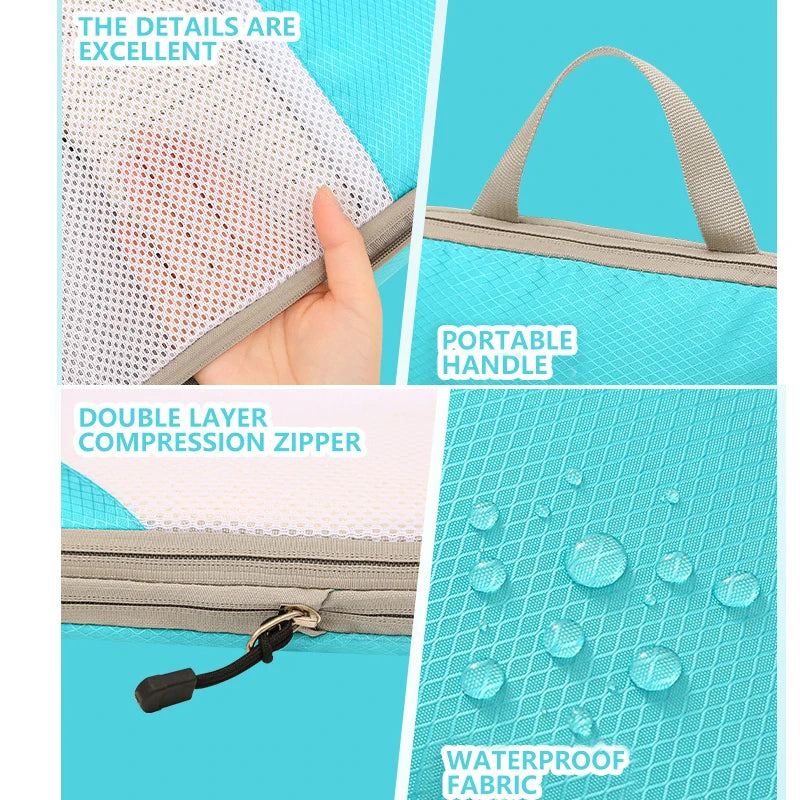Ufine Travel Packing Cubes — Compression Storage Bags for Organized Luggage