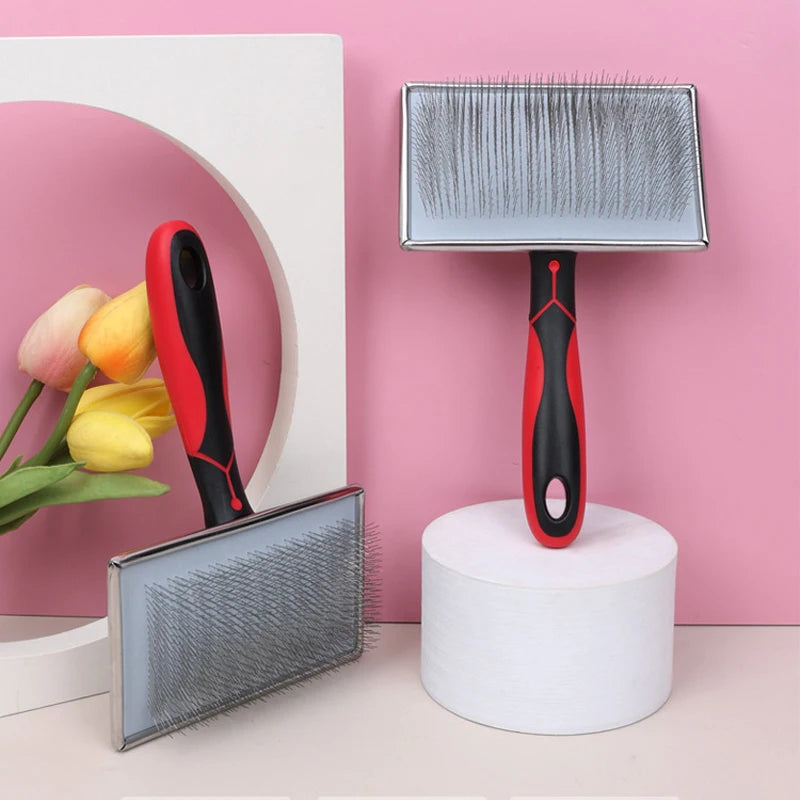 Pet Grooming Needle Comb — Stainless Steel Fur Trimming Tool