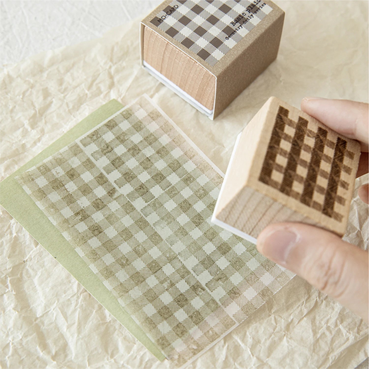 Geometric Aesthetic Wooden Rubber Stamps — DIY Scrapbooking & Card Making Set
