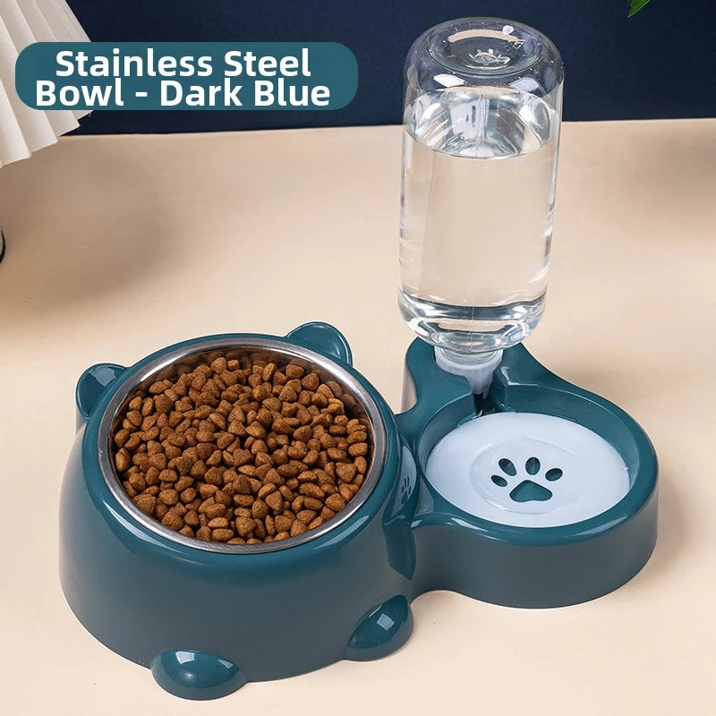 Automatic Pet Feeder and Water Dispenser — Integrated Feeding System, Gravity Fed