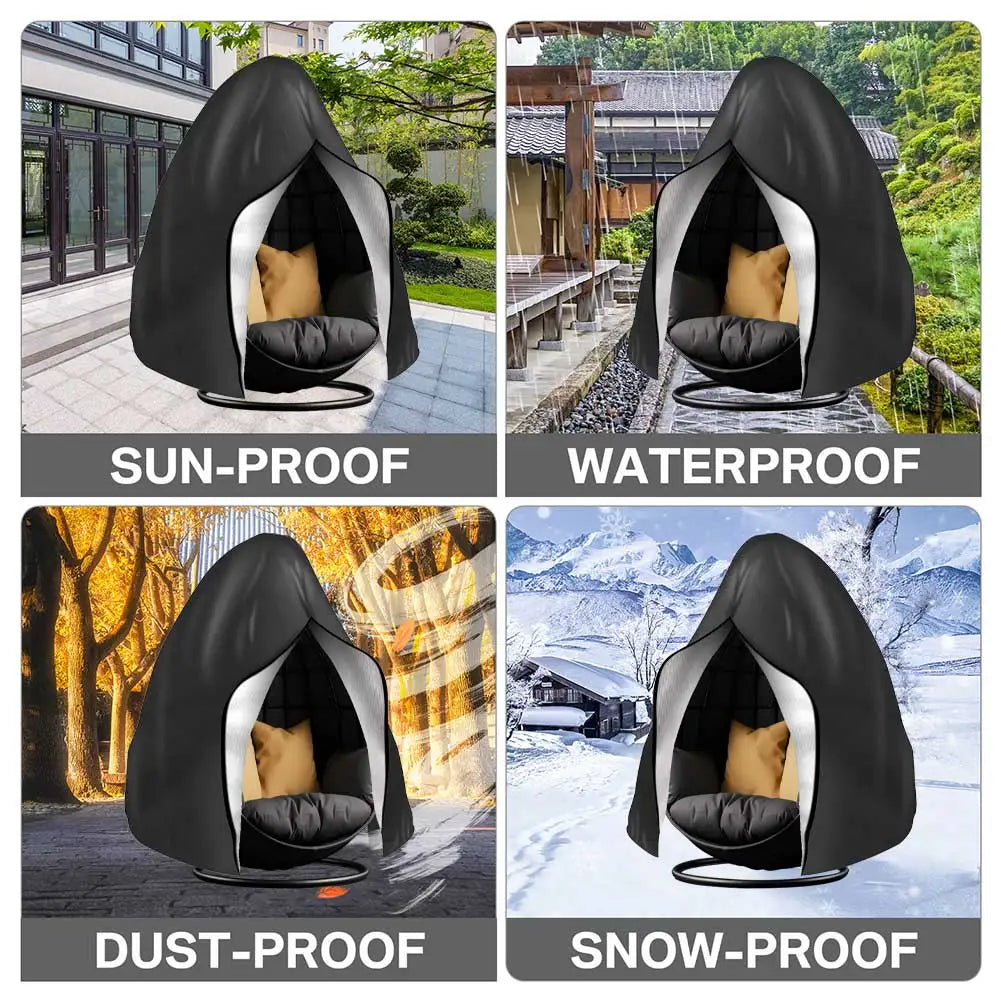 Patio Hanging Egg Chair Cover — Waterproof Heavy Duty Swing Seat Protector