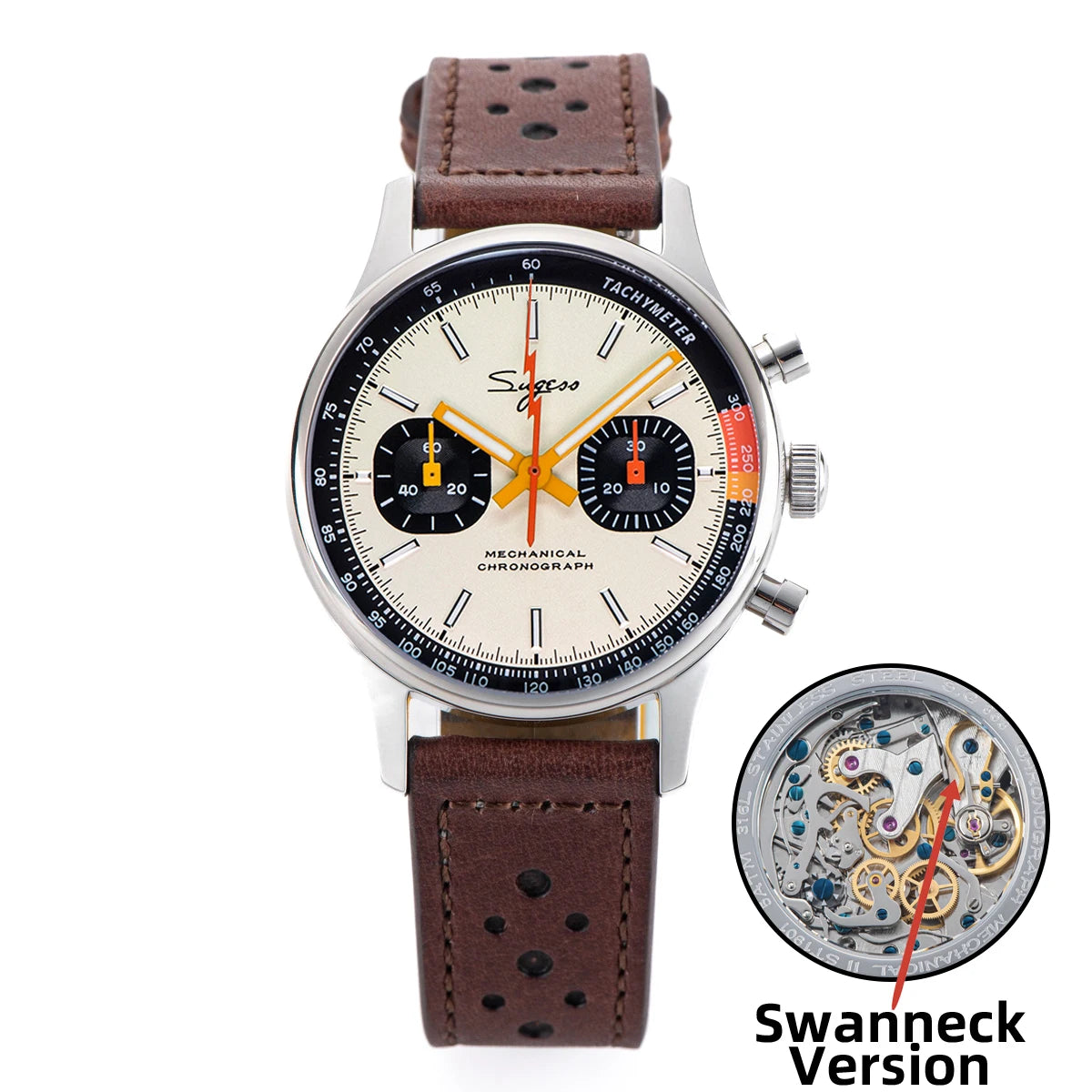 SUGESS Pilot Chronograph Watch — Mechanical Seagull Movement & Sapphire Crystal