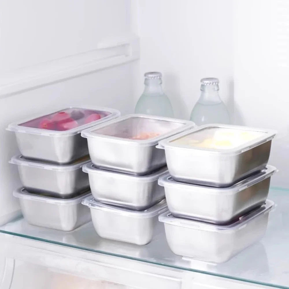 Stainless Steel Food Storage Container — Airtight Kitchen Organizer with Lid
