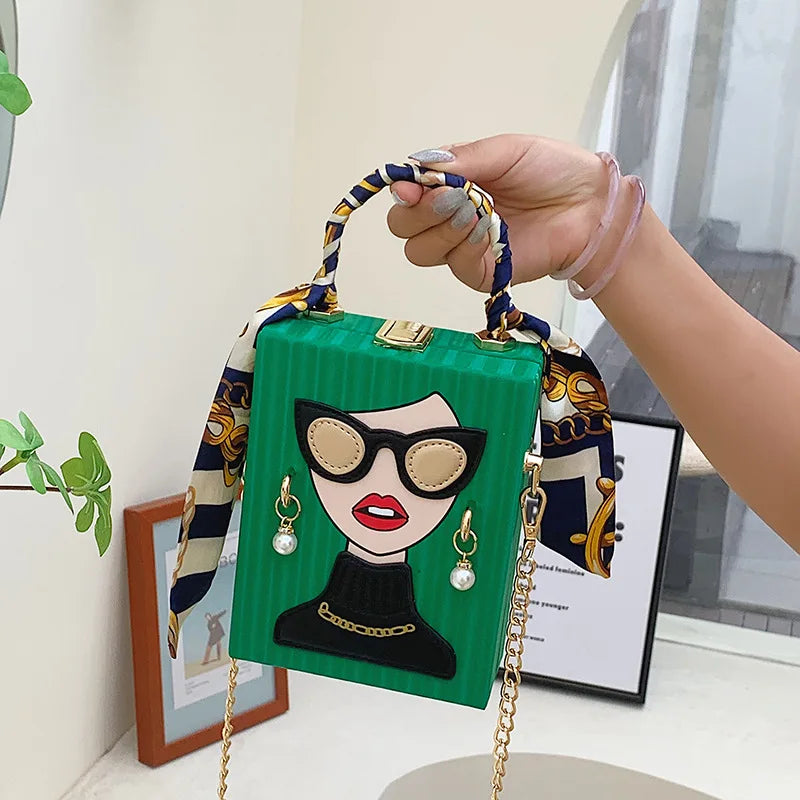 Permanently Leather Evening Bag — Luxury Box Clutch for Parties