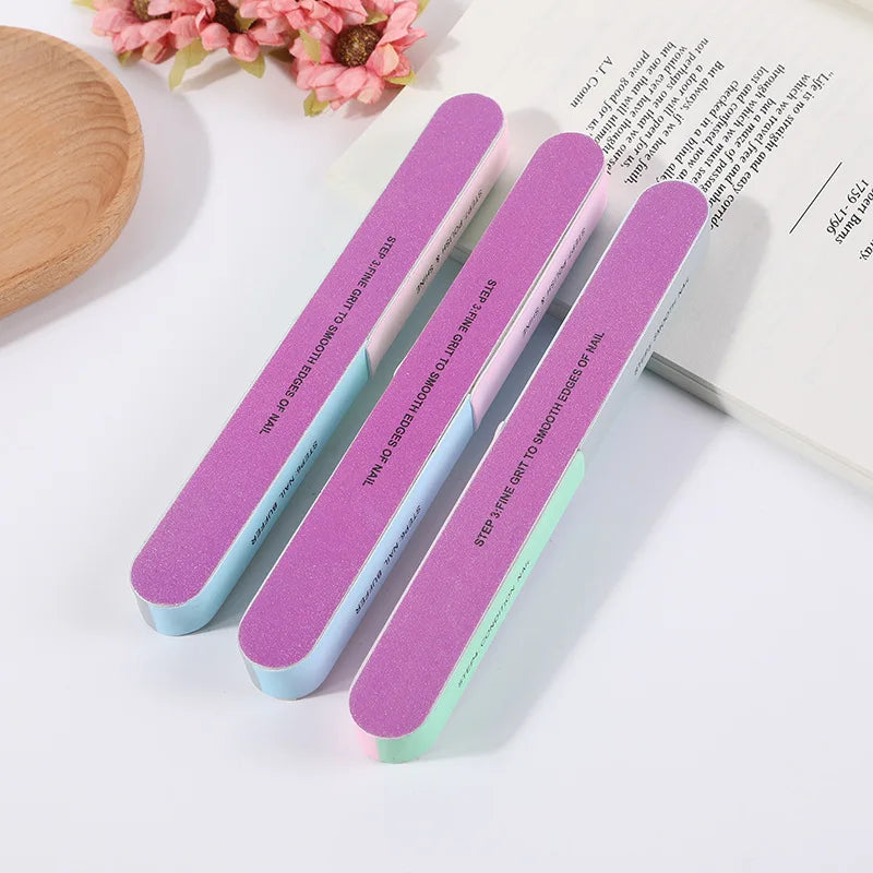 Professional 7-Way Nail Buffer Block — Multi-Sided Manicure Sanding Tool