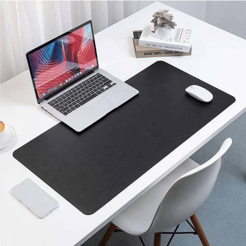 Extra Large Faux Leather Desk Mat — Waterproof Desktop Protector for Office and Gaming