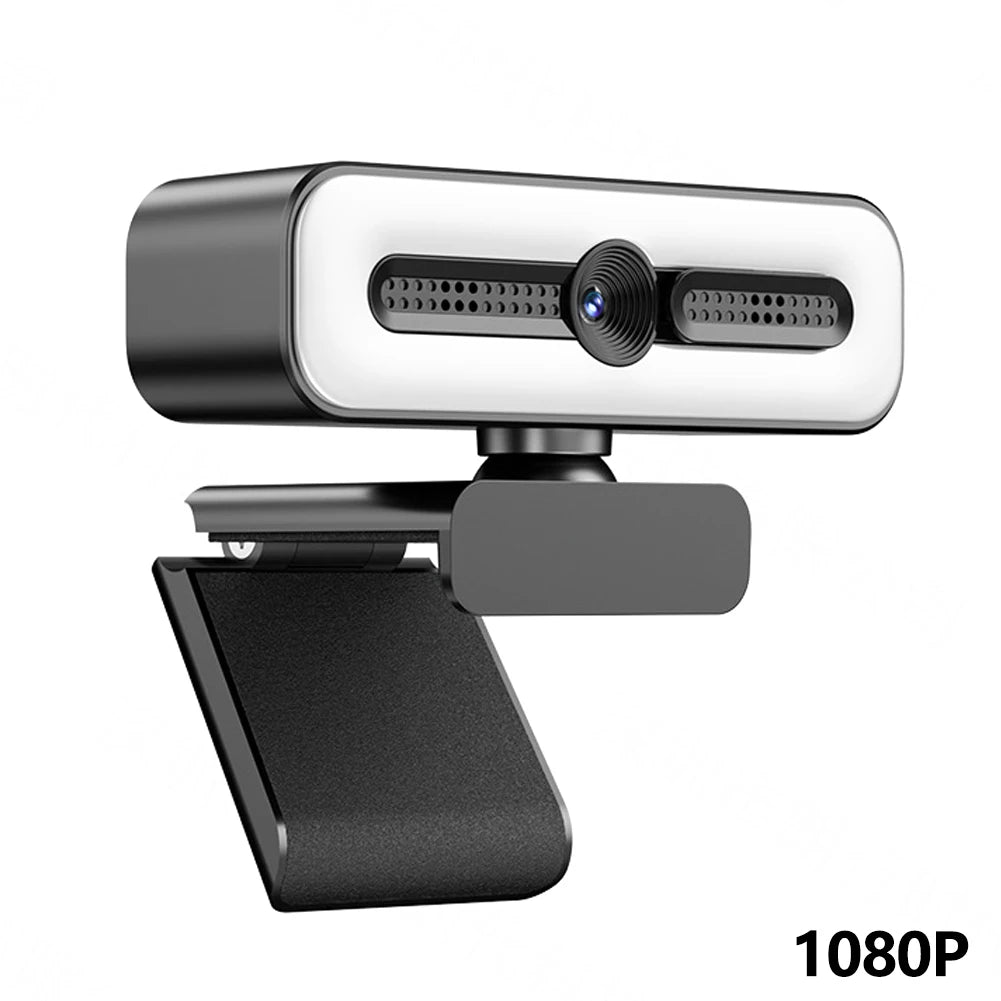 BuyinCoins HD Webcam with Integrated Ring Light — High-Definition Video Conferencing Camera