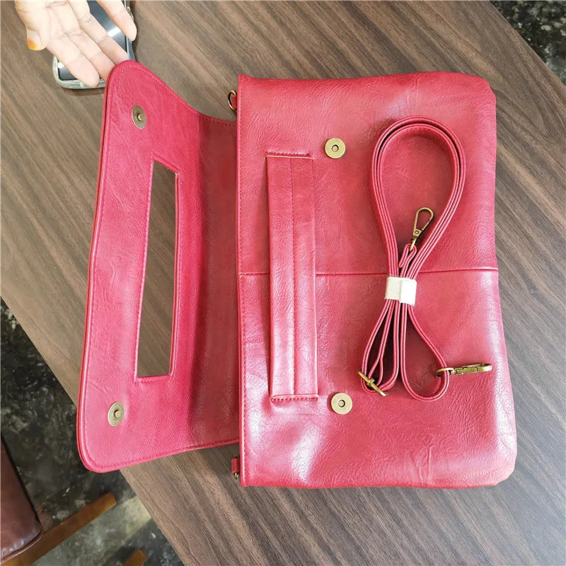 NIGEDU Women's PU Leather Crossbody Bag — Versatile Laptop Pouch & Clutch