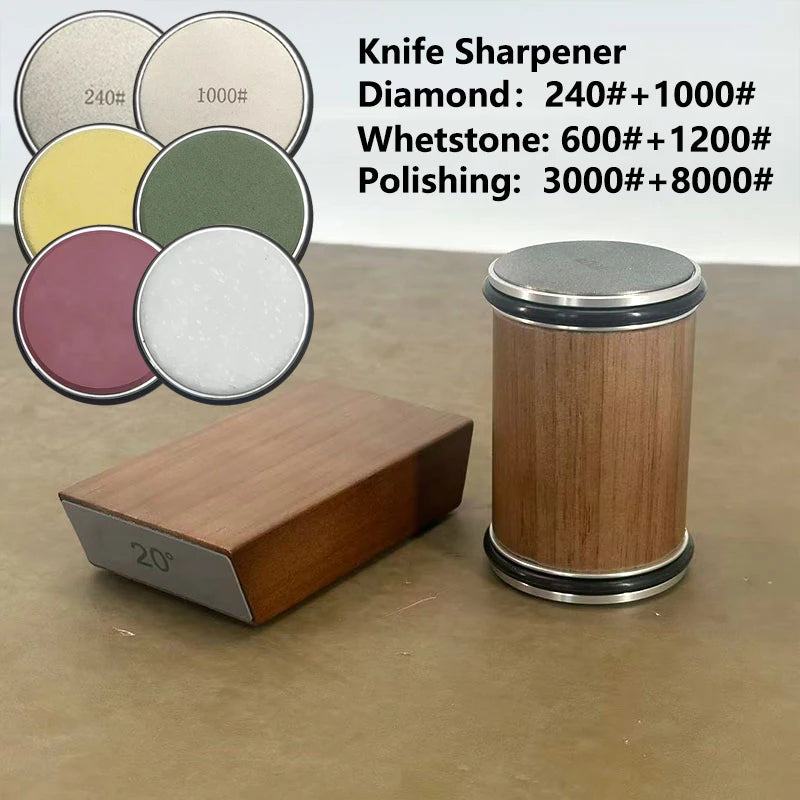 RSCHEF Rolling Knife Sharpener & Magnetic Holder — Diamond Stone Kit
