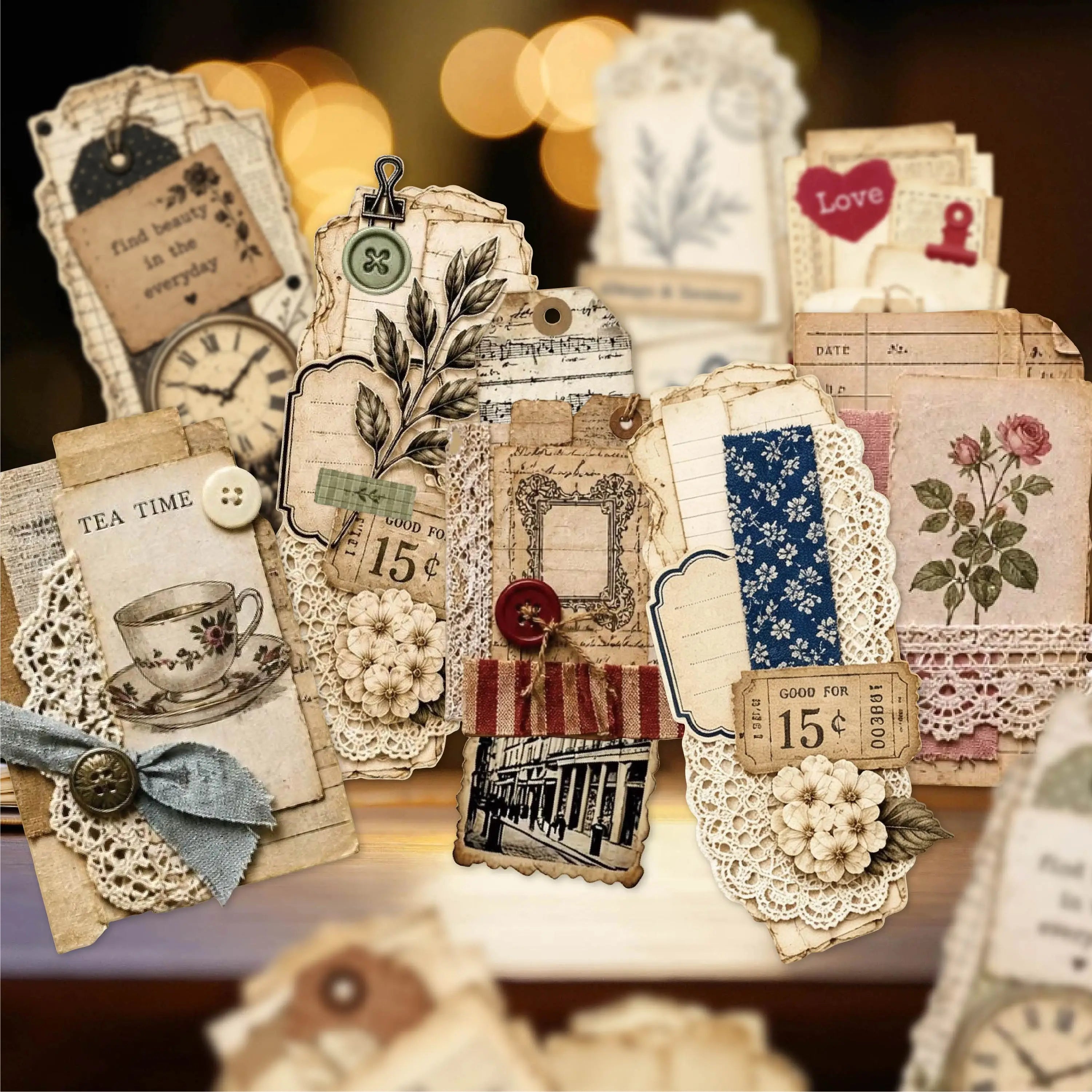 Dried Flower Plant Label Stickers — Decorative Adhesive for Junk Journals